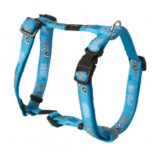 Rogz шлейка для собаки классическая, SJ12CG, бирюзовый с лапками