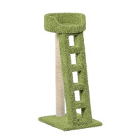 Пушок Лежанка с лестницей когтеточка для кошек зеленого цвета