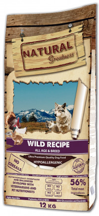 Natural Greatness Wild Recipe сухой корм для взрослых собак c кроликом, уткой, курицей и индейкой - 12 кг