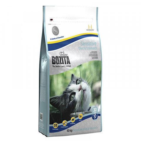 Bozita Sensitive Diet & Stomach сухой корм для взрослых кошек с чувствительным пищеварением, избыточным весом и низким уровнем активности с курицей - 10 кг