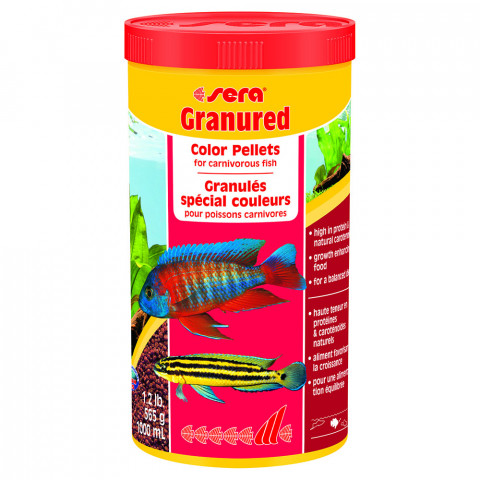 Sera Granured Корм для цихлид плотоядных для улучшения окраски - 570 г