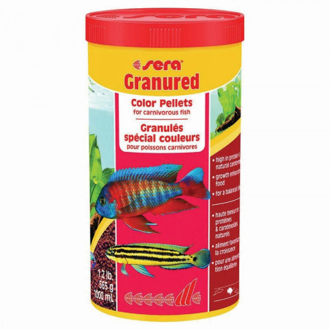 Sera Granured Корм для цихлид плотоядных для улучшения окраски - 570 г