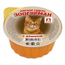 Влажный корм Зоогурман для взрослых кошек с языком - 100 г