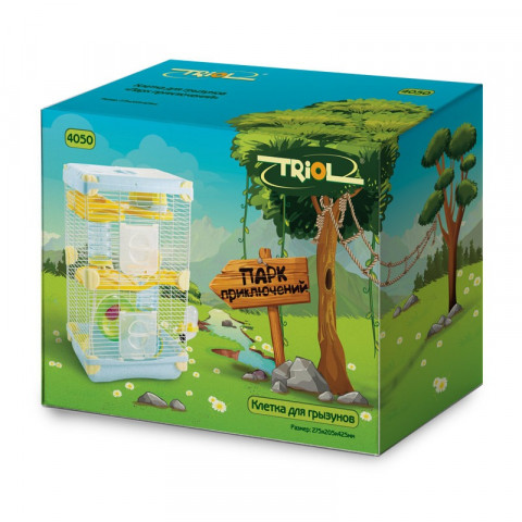 Triol клетка для мелких животных "Парк приключений", эмаль, 275х205х425 мм