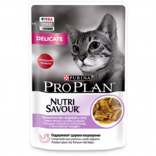 Влажный корм Purina Pro Plan Delicate для взрослых кошек с чувствительным пищеварением с индейкой в соусе - 85 г