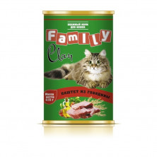 Clan Family влажный корм для кошек паштет из говядины в консервах - 415 г