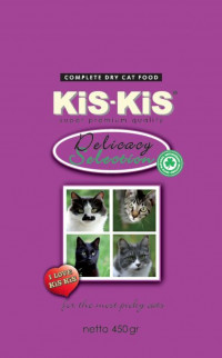 KiS-KiS Delicacy корм для взрослых кошек с гусем, ягненком, рыбой 450 гр