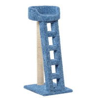 Пушок Лежанка с лестницей когтеточка для кошек голубого цвета