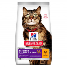 Hill's Science Plan Sensitive Stomach & Skin сухой корм для кошек для здоровья кожи и пищеварения - 400 гр