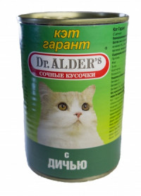 Консервы Dr. Alder's Cat Garant для взрослых кошек с дичью 415 г