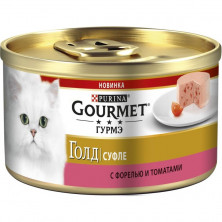 Влажный корм Gourmet Gold для взрослых кошек с форелью и томатами - 85 г