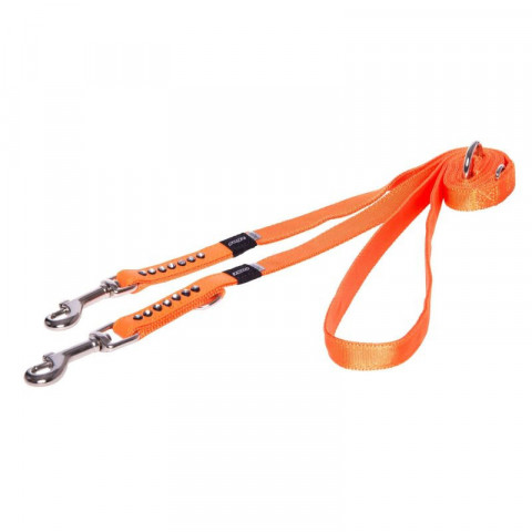 Поводок перестежка для собак ROGZ Luna M-16мм 2 м (Оранжевый HLM503D)