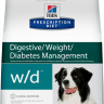 Hill's Prescription Diet w/d Digestive/Weight Management сухой диетический корм для собак для поддержания оптимального веса при сахарном диабете с курицей - 12 кг