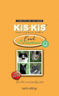 KiS-KiS Fowl selection корм для взрослых кошек с индейкой, гусем,уткой и курицей 450 гр