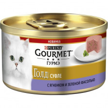 Влажный корм Gourmet Gold для взрослых кошек с ягненком и фасолью - 85 г