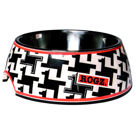 Rogz Миска для собак средняя, 175*65 мм черно-белая