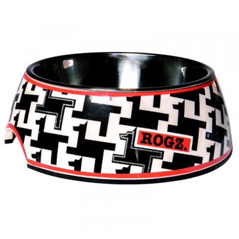 Rogz Миска для собак средняя, 175*65 мм черно-белая
