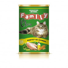 Clan Family влажный корм для кошек паштет из курицы в консервах - 415 г
