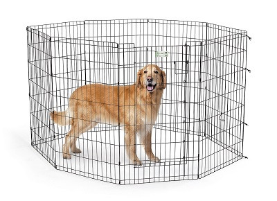 MidWest вольер Life Stages 8 панелей с дверью-MAXLock черный 61х107 см