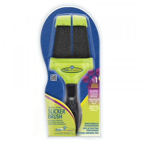 FURminator Small Firm Slicker пуходерка жесткая маленькая двухсторонняя зубцы 15 мм