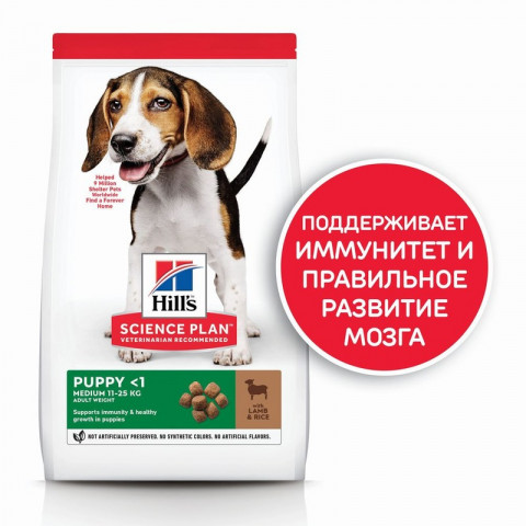 Hill's Science Plan сухой корм для щенков средних пород с ягненком и рисом - 800 г