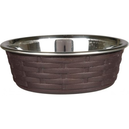 Миска Trixie для собак металлическая с пластиковым покрытием 0,4 л/ф14 см темно-коричневая