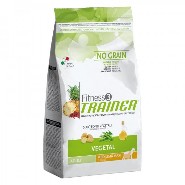 Trainer Fitness3 No Grain Medium/Maxi Adult Vegetal вегетарианское питание для взрослых собак 12,5 кг