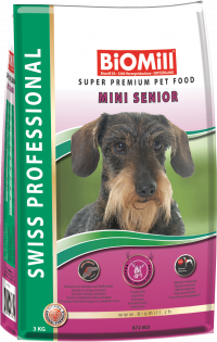 Biomill swiss professional mini senior для взрослых собак старше 6 лет 3 кг