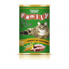 Clan Family влажный корм для кошек паштет из телятины в консервах - 415 г