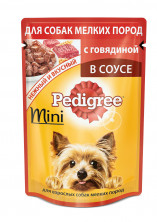 Pedigree Mini Beef паучи для взрослых собак миниатюрных пород с говядиной - 85 г