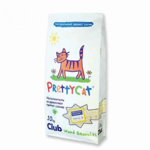 Наполнитель PrettyCat Wood Granules древесный для кошачьих туалетов 10 кг