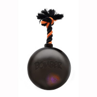 Hagen Bomber мяч светящийся с ручкой на веревке черный для собак 17 см