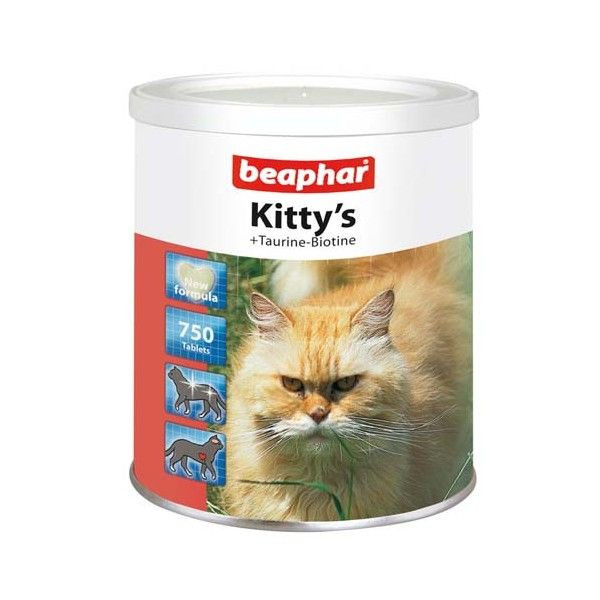 Beaphar Kitty's Витамины для кошек Сердечки с таурином и биотином 750 таблеток