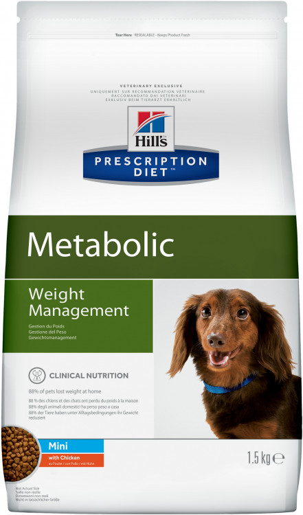 Hill's Prescription Diet Metabolic Weight Management корм для собак мелких пород диета для достижения оптимального веса с курицей