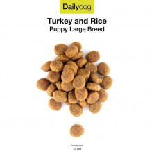 Сухой корм Dailydog Puppy Large Breed Turkey and Rice для щенков крупных пород с индейкой и рисом 12 кг
