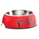 Rogz Миска для собак большая, 220*75 мм красные кости