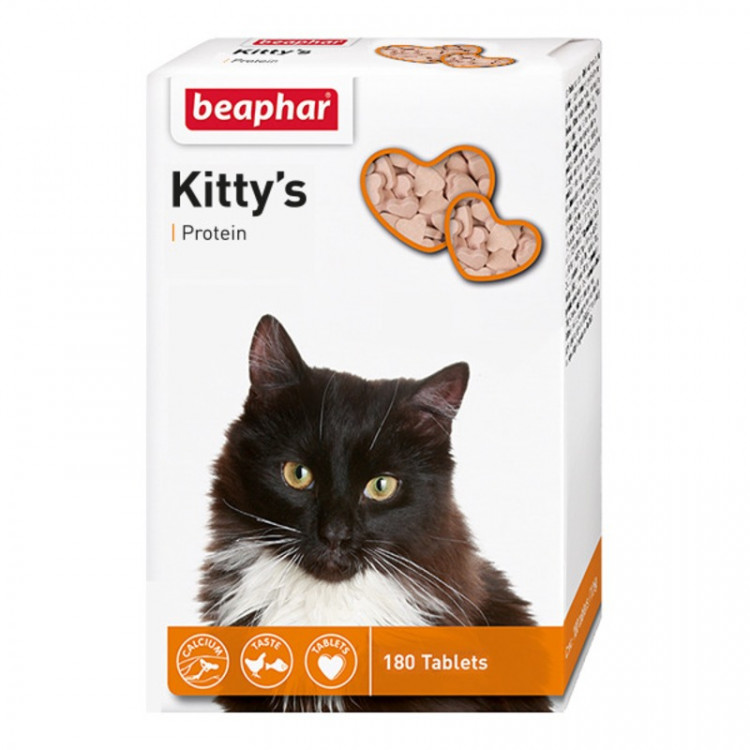 Beaphar Kitty's Витамины для кошек Сердечки Протеин 180 таблеток