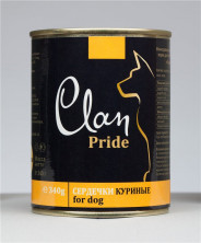 Консервы Clan Pride для собак с куриными сердечками - 340 г
