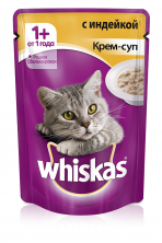 Whiskas крем-суп рагу с индейкой 1+ 85 г