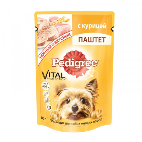 Pedigree паштет с курицей для взрослых собак маленьких пород в паучах - 80 г
