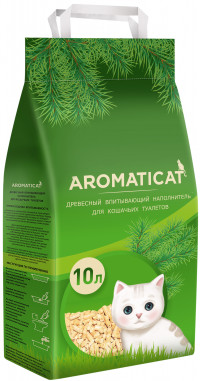 AromatiCat Древесный впитывающий наполнитель - 6 кг