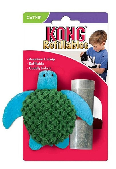 Kong игрушка для кошек Черепашка с тубом кошачьей мяты 9 см