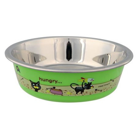 Миска Trixie для кошек металлическая с цветным пластиковым покрытием 0,225 л/ф12 см