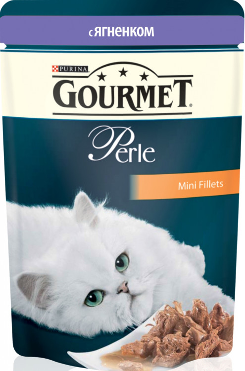 Паучи Gourmet Perle Mini-Fillet для взрослых кошек с ягненком - 85 г