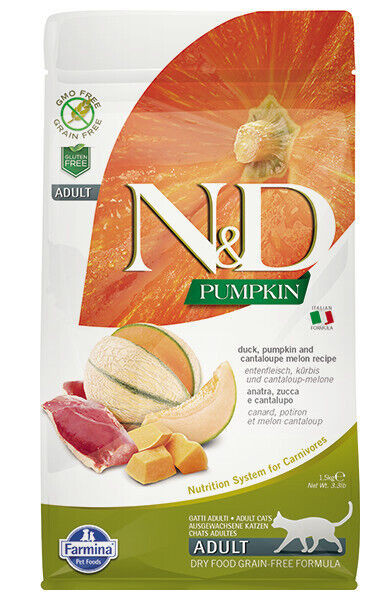 Farmina N&D Cat Pumpkin беззерновой сухой корм для кошек c уткой, дыней и тыквой - 300 г