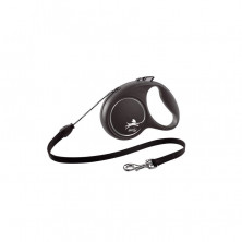 Flexi Black Design cord M поводок-рулетка для собак, черная 5 м, до 20 кг