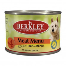 Berkley Adult Dog Menu Meat Menu № 4 паштет с натуральным мясом ягнёнка с рисом, оливковым маслом и ароматным бульоном - 200 г