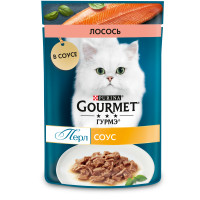 Gourmet Perle Мини-филе 75 г пауч консервы для кошек, с лососем в соусе 1х26