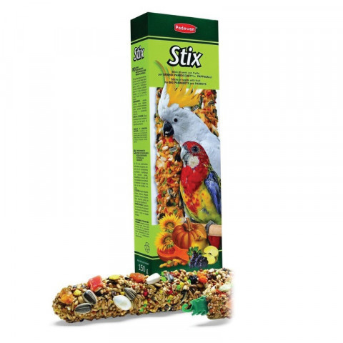 Лакомство палочки Padovan Stix parrots для крупных попугаев фруктовые - 150 г
