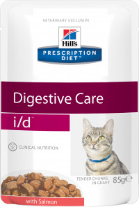 Влажный диетический корм для кошек Hill's Prescription Diet i/d Digestive Care при расстройствах пищеварения, жкт, с лососем - 85 г